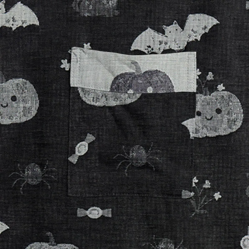 Halloween Kürbis Fledermaus Baumwollkimono-Bademantel