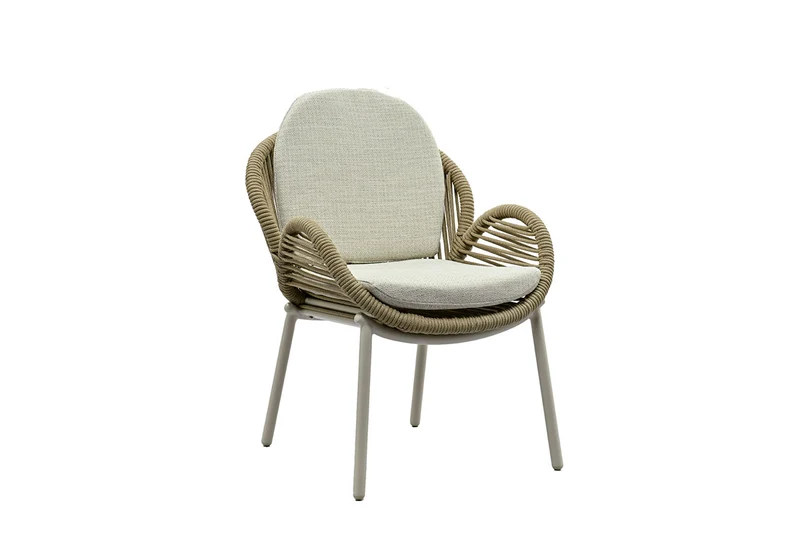 Zeo Living Sessel "Vigo" Alu/Rope beige/natur