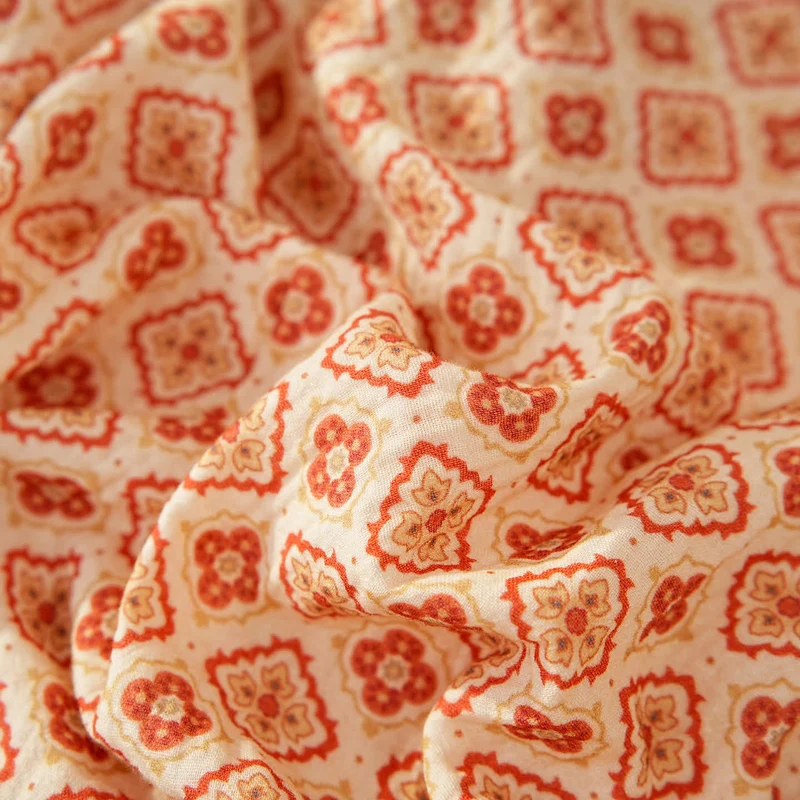 Loungewear-Set aus Baumwolle mit geometrischem Rüschenbesatz