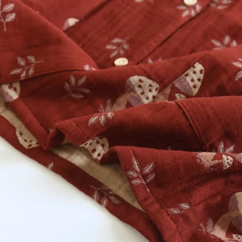 Vintage Loungewear-Set aus Baumwolle mit Pilzmuster
