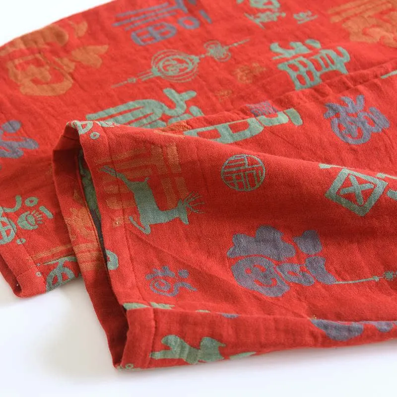 Glücklich Fu Pyjama-Set aus garngefärbter Baumwolle