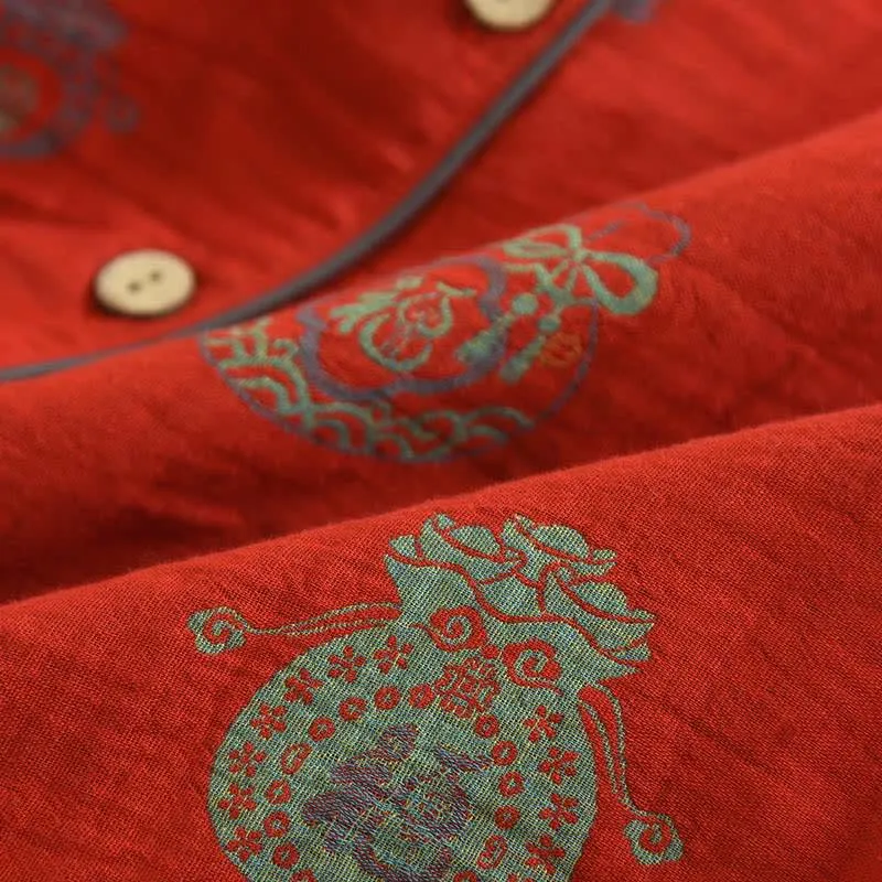 Loungewear-Set aus rotem Baumwoll-Glücksbeutel