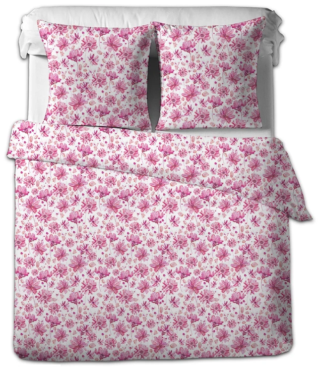 Living Dreams Feinsatin-Bettwäsche floral rosa