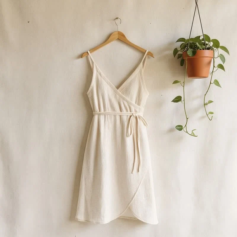 Unifarbenes ärmelloses Loungekleid