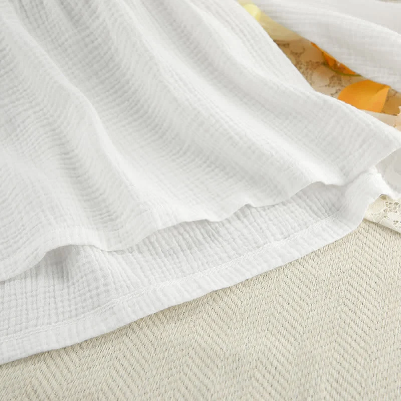 Loungewear-Set aus weißem Baumwollgaze