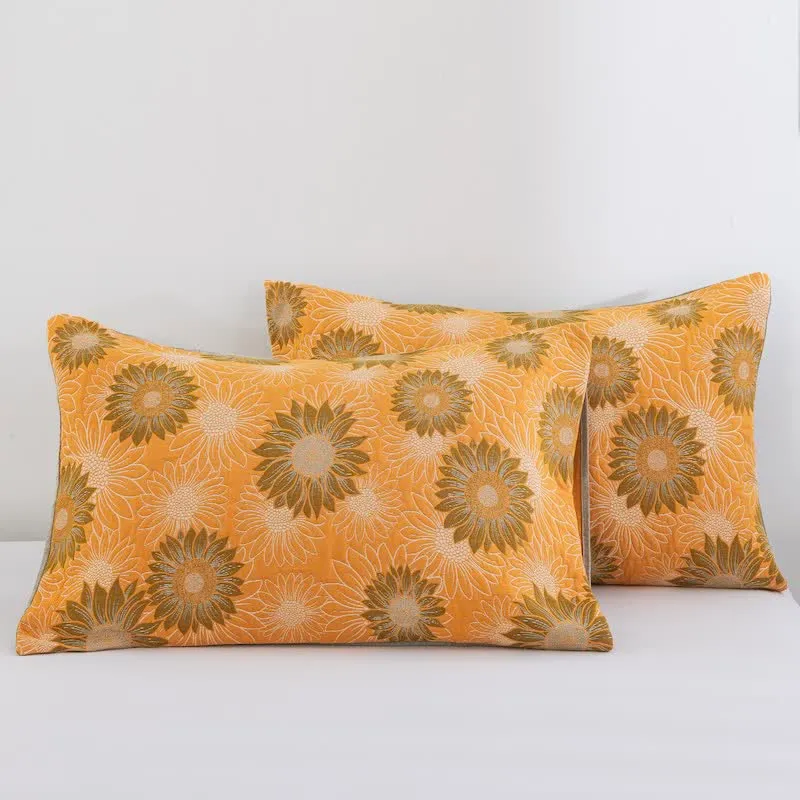 Retro-Sonnenblumen-Baumwollgaze-Decke