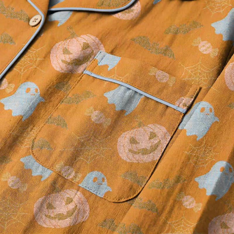 Niedliches Loungewear-Set aus Baumwolle mit Geister- und Kürbismotiven