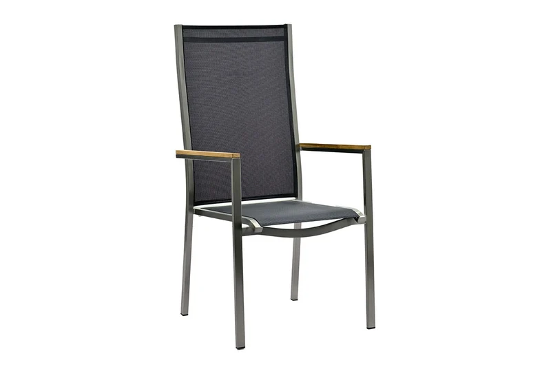 Zeo Living Sessel "Vito" HL Edelstahl/Textilen schwarz