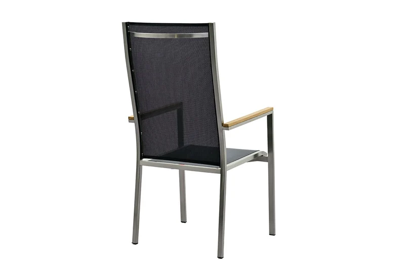 Zeo Living Sessel "Vito" HL Edelstahl/Textilen schwarz