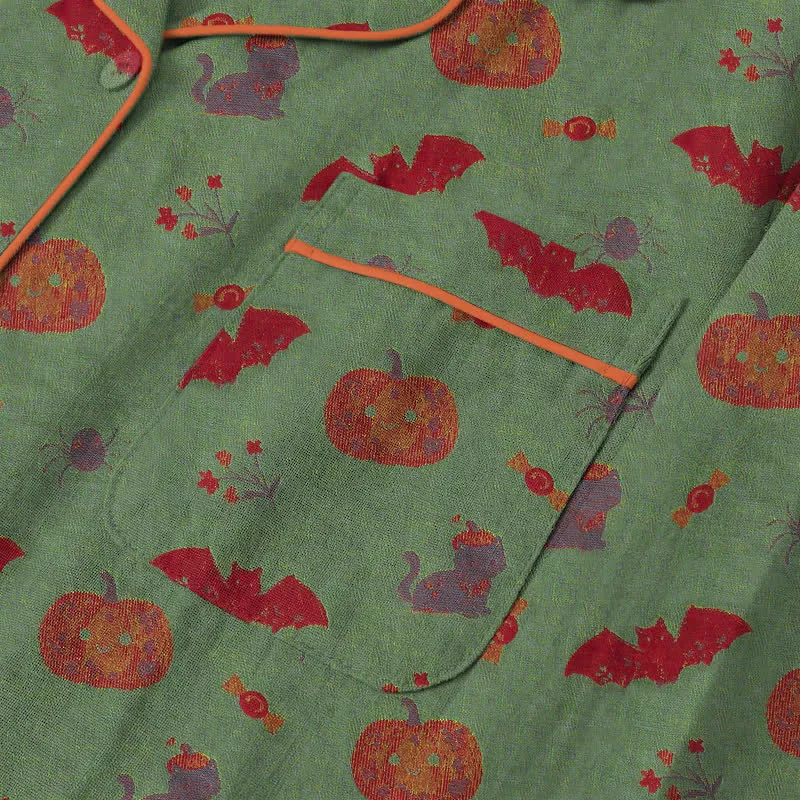 Halloween Kürbis Fledermaus Baumwoll-Loungewear-Set