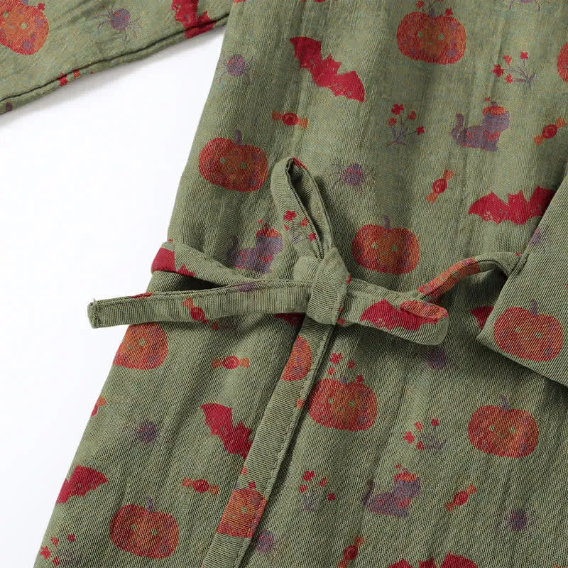 Halloween Kürbis Fledermaus Baumwollpyjama-Set