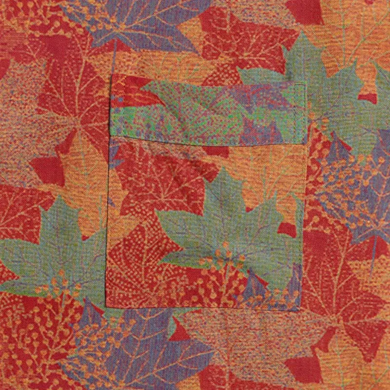 Kimono-Bademantel aus Baumwolle mit Ahornblattmuster für den Herbst