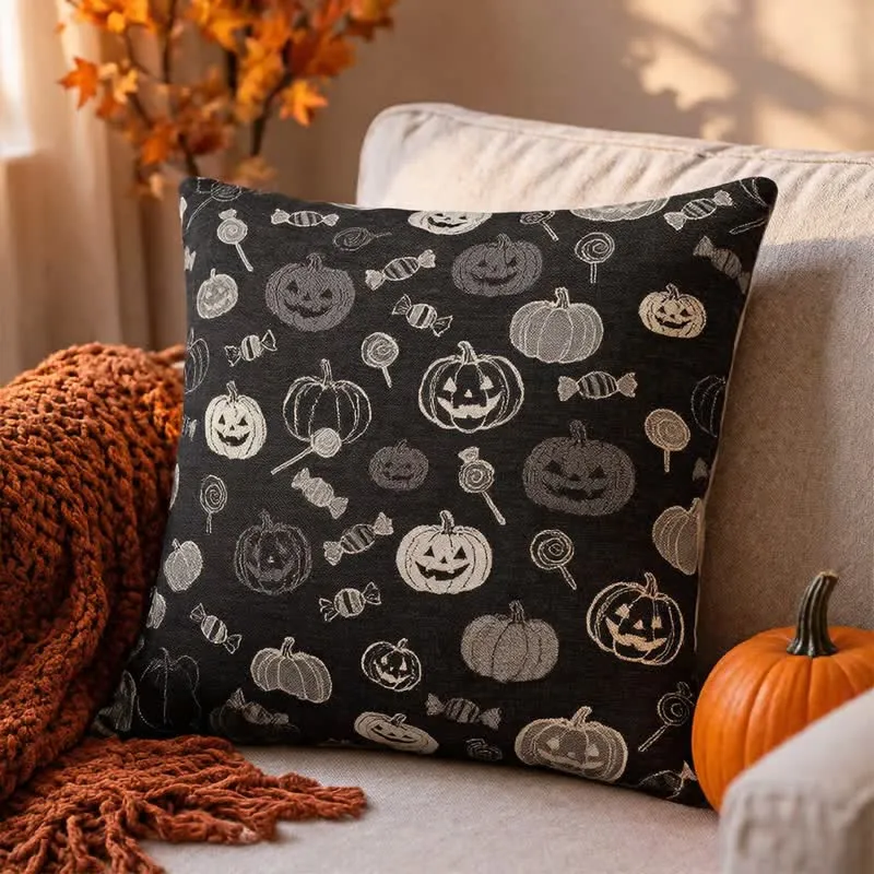 Halloween-Kürbis-Süßigkeiten-Baumwollkissen