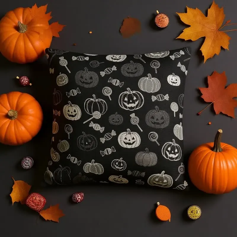 Halloween-Kürbis-Süßigkeiten-Baumwollkissen
