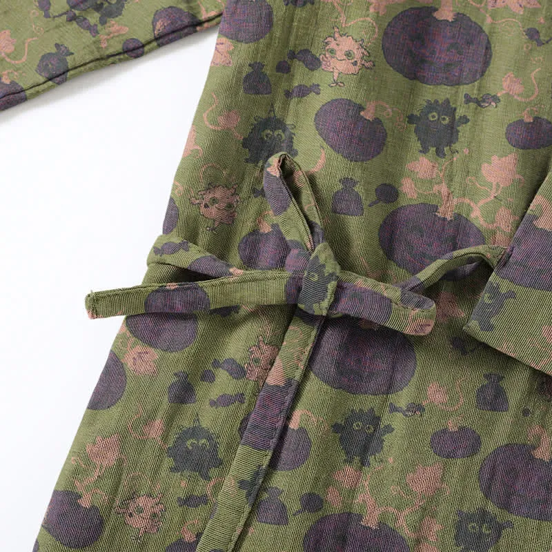 Retro Halloween Kürbis Kimono Pyjama Set