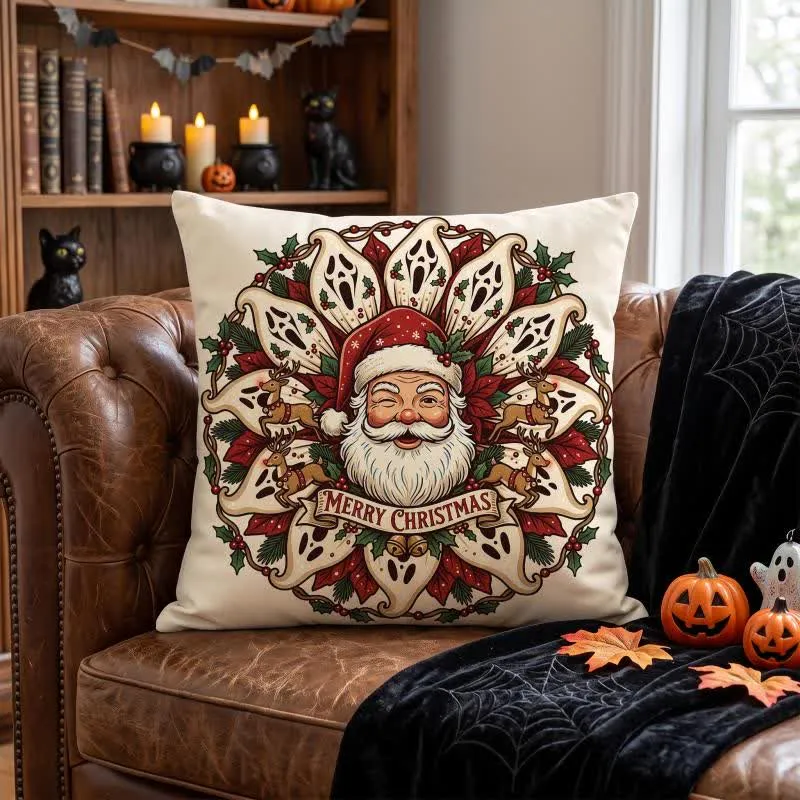 Gruseliges Weihnachtsmann-Plüschkissen