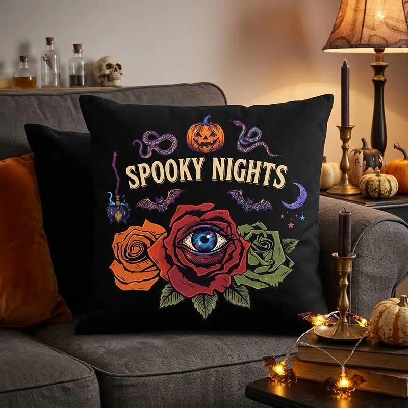 Halloween-Augapfel-Rose-Gothic-Zierkissen