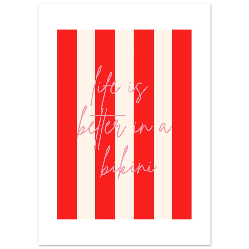 Stripes & Words Series by CL - 012 - Klassisches Poster auf halbmattem Papier