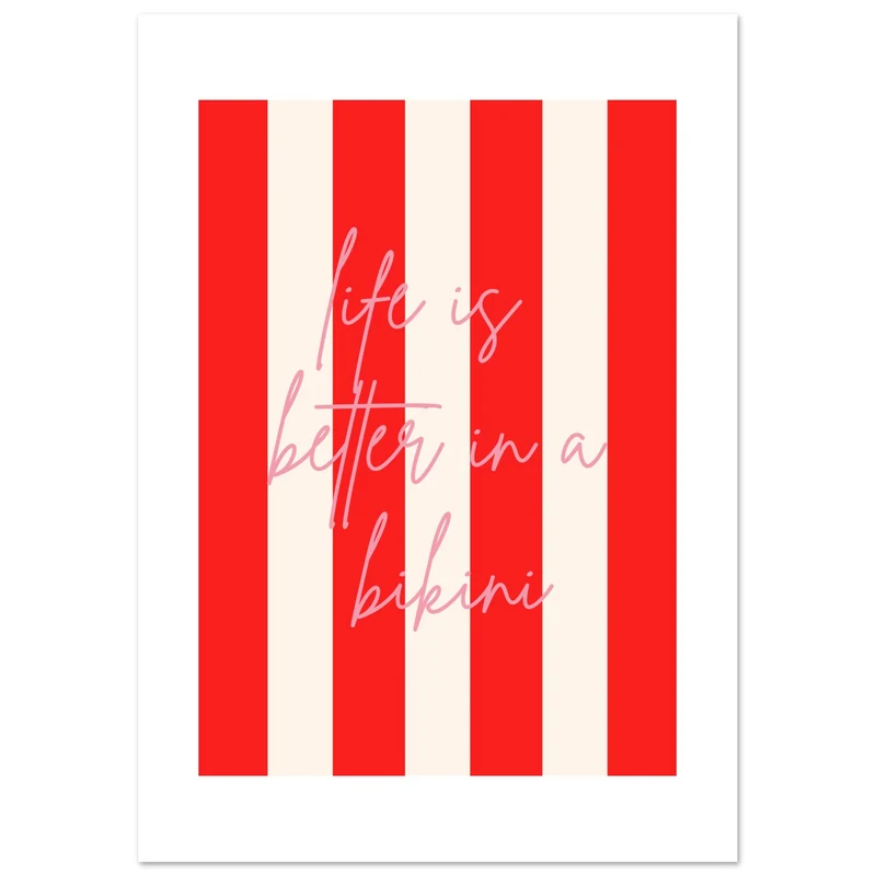 Stripes & Words Series by CL - 012 - Klassisches Poster auf halbmattem Papier