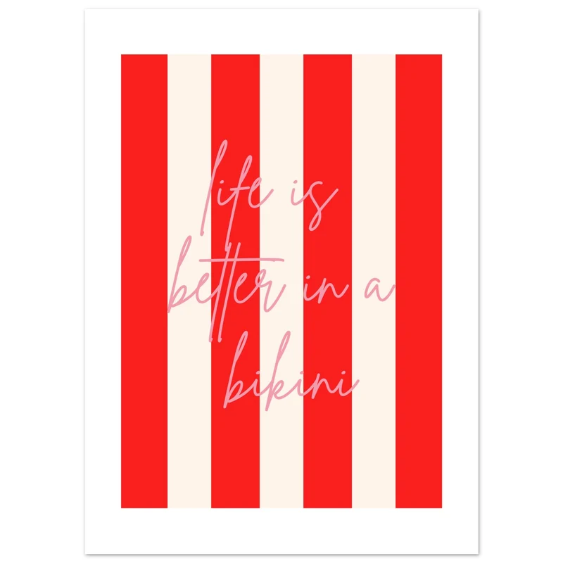 Stripes & Words Series by CL - 012 - Klassisches Poster auf halbmattem Papier