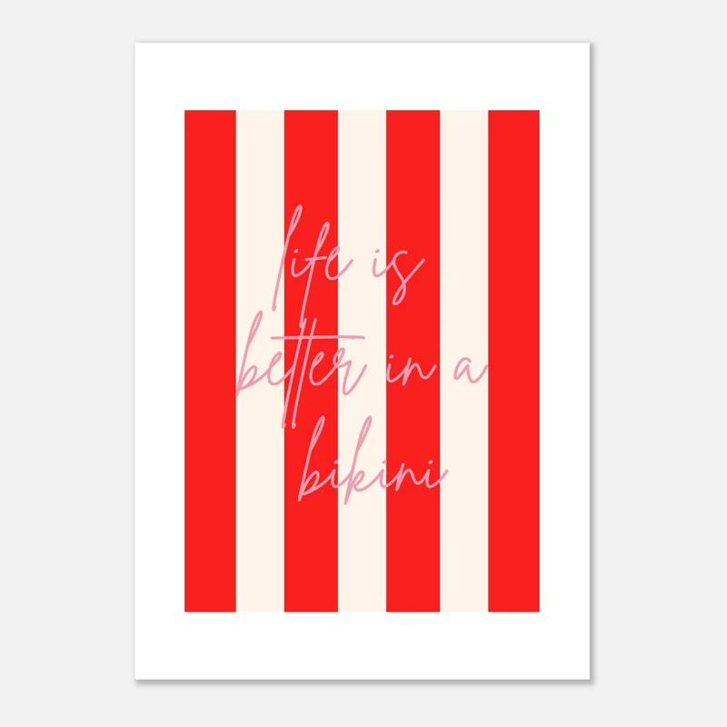 Stripes & Words Series by CL - 012 - Klassisches Poster auf halbmattem Papier