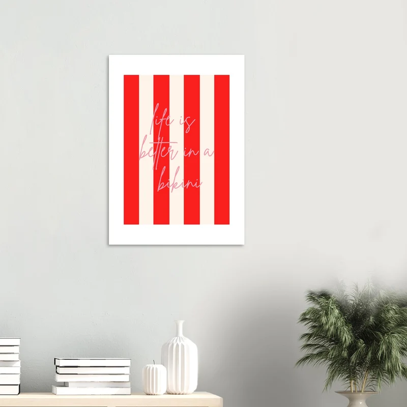Stripes & Words Series by CL - 012 - Klassisches Poster auf halbmattem Papier