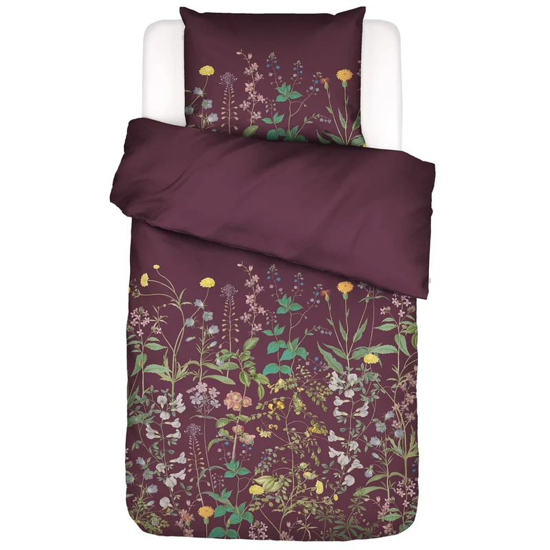 Essenza Augustina Mauve Wine Satin Bettwäschegarnitur