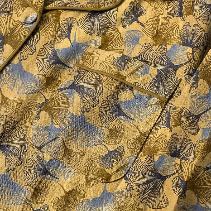 Pyjama-Set mit Ginkgoblatt-Kragen