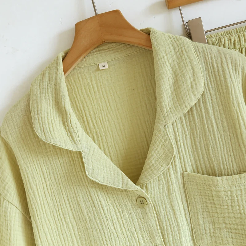 Loungewear-Set aus Baumwollgaze mit Knopfleiste