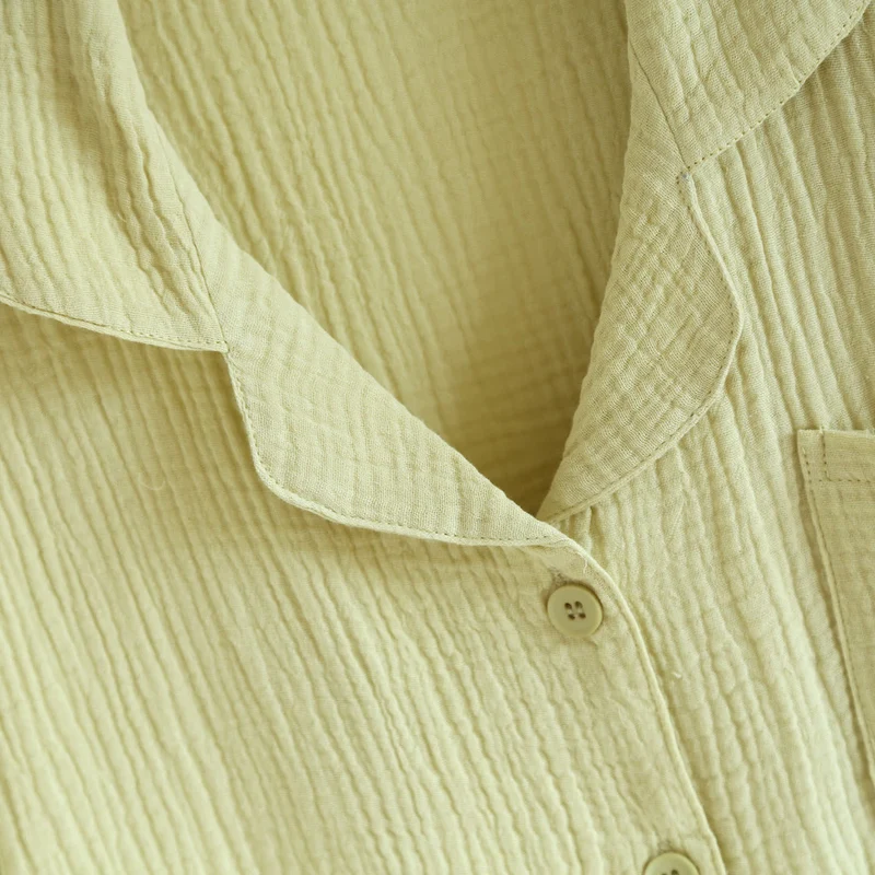 Loungewear-Set aus Baumwollgaze mit Knopfleiste