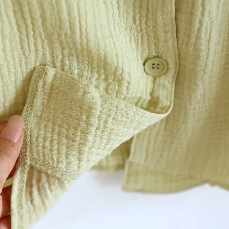 Loungewear-Set aus Baumwollgaze mit Knopfleiste