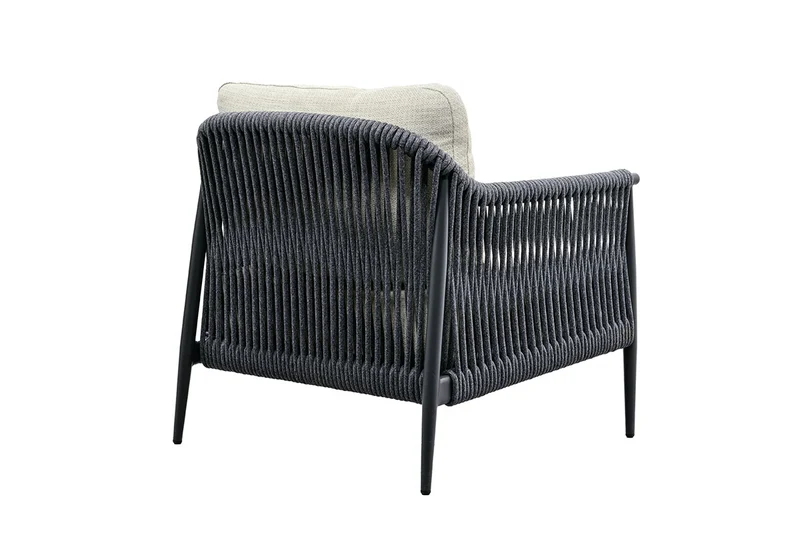 Zeo Living Loungesessel "Tango" anthrazit/natur