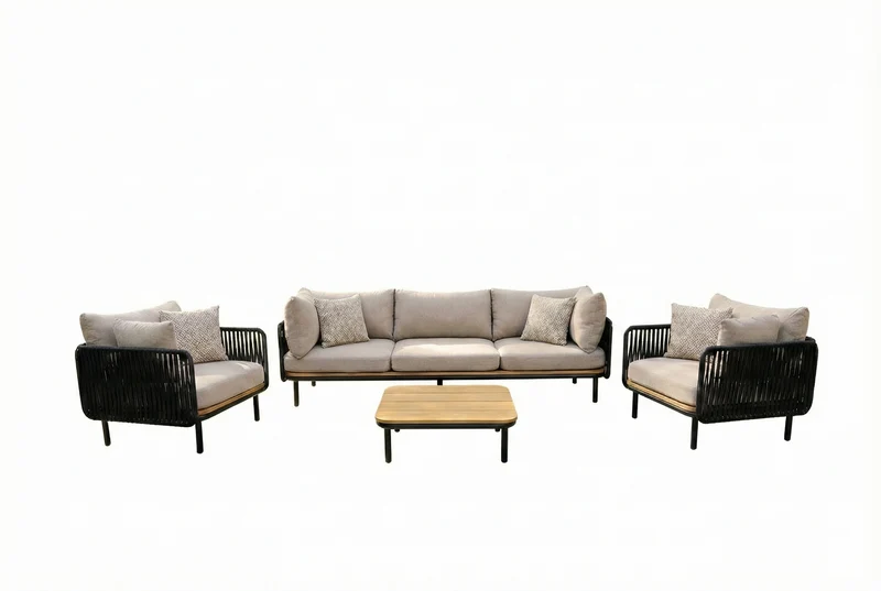 Zeo Living Lounge "Tara" Aluminium/Rope