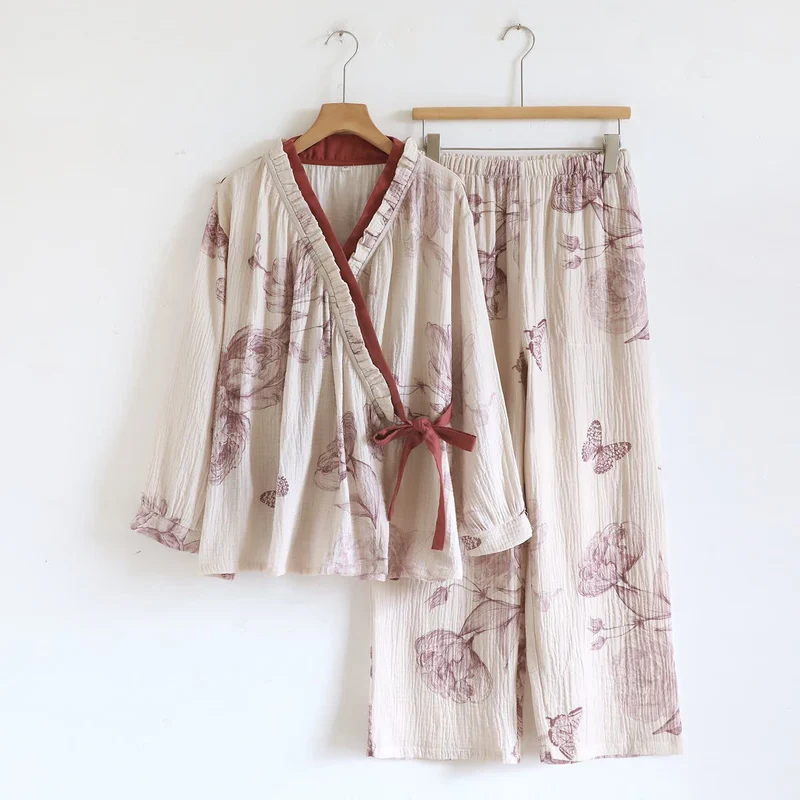 Schmetterling Hanfu inspiriertes Loungewear-Set aus Baumwolle