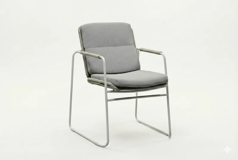 Zeo Living Sessel "Catania" weiß/hellgrau