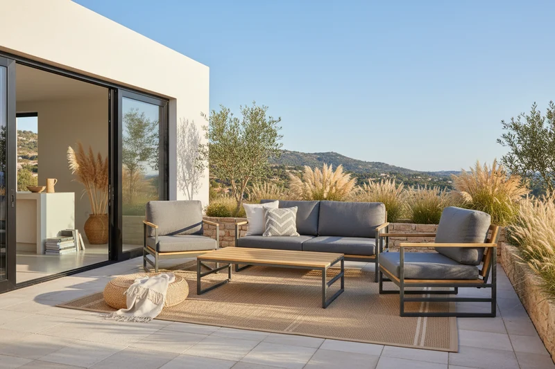 Zeo Living Lounge "Stanton" Alu/Teak