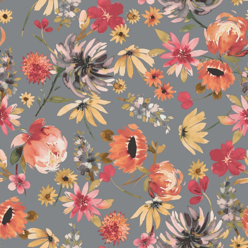 Living Dreams Fein-Satin Bettwäsche Grey Flower
