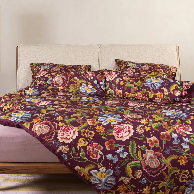 Essenza Rosanella Mauve Wine Twill Bettwäschegarnitur