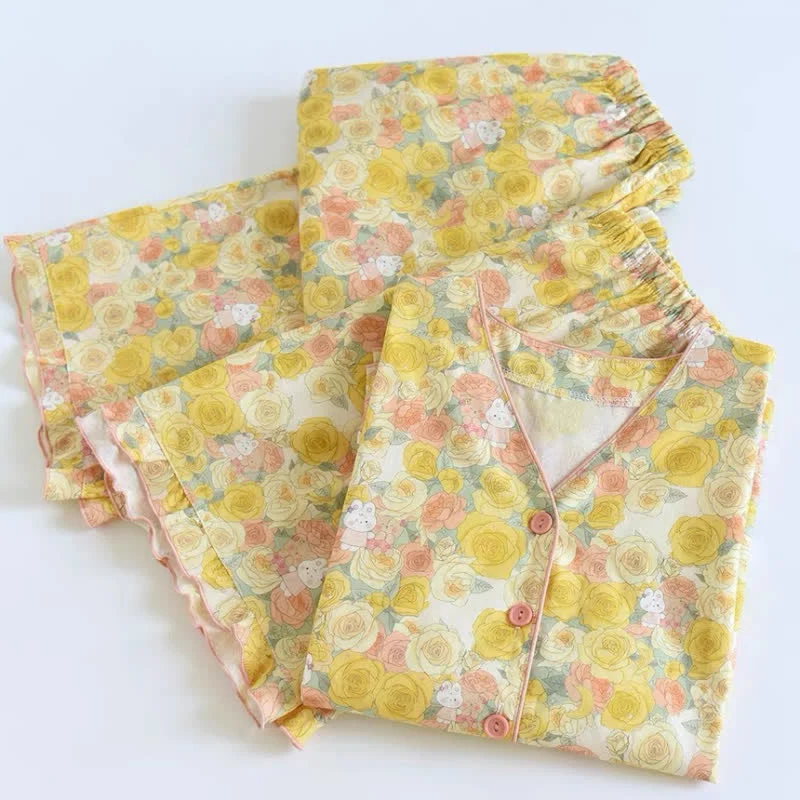 3-teiliges Loungewear-Set aus Baumwolle von Yellow Rose