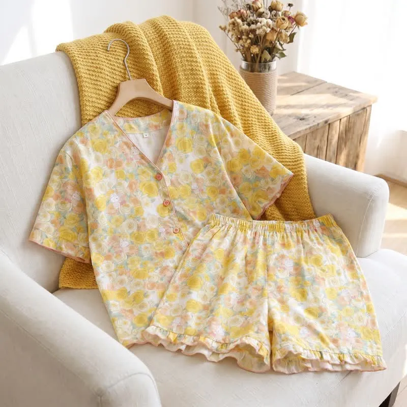 3-teiliges Loungewear-Set aus Baumwolle von Yellow Rose