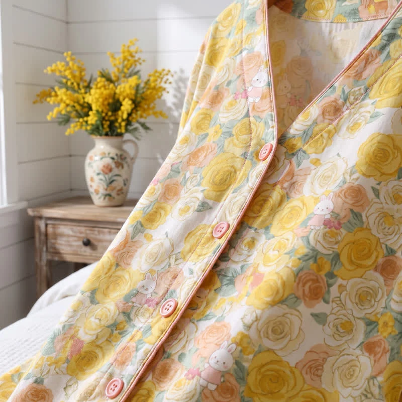 3-teiliges Loungewear-Set aus Baumwolle von Yellow Rose