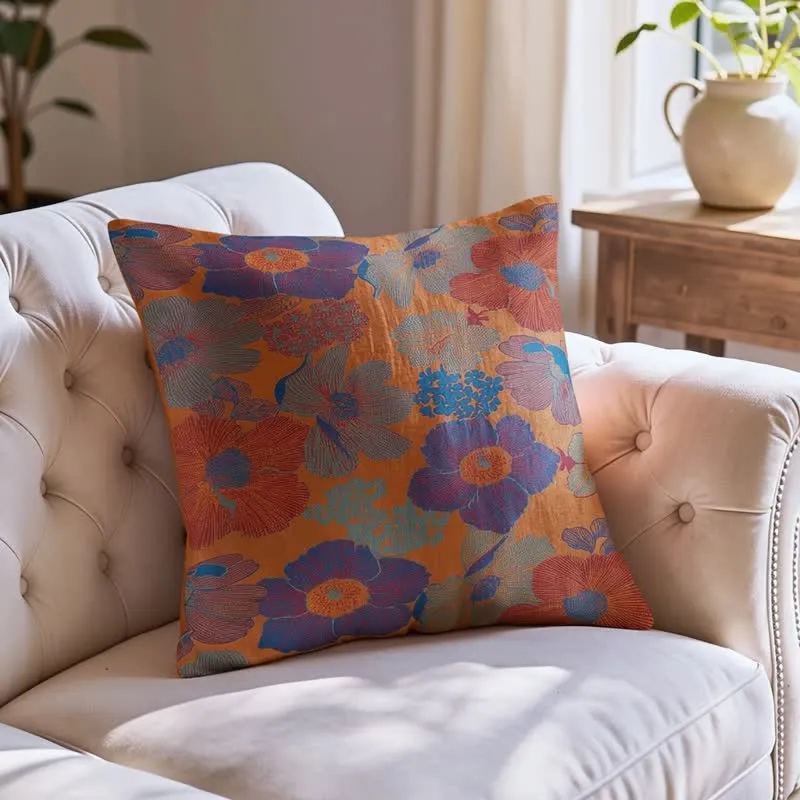 Vintage Boho Blumenmuster Baumwollkissen