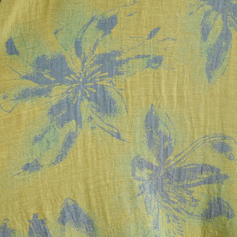 Kimono-Bademantel aus azurblauem Baumwollgaze