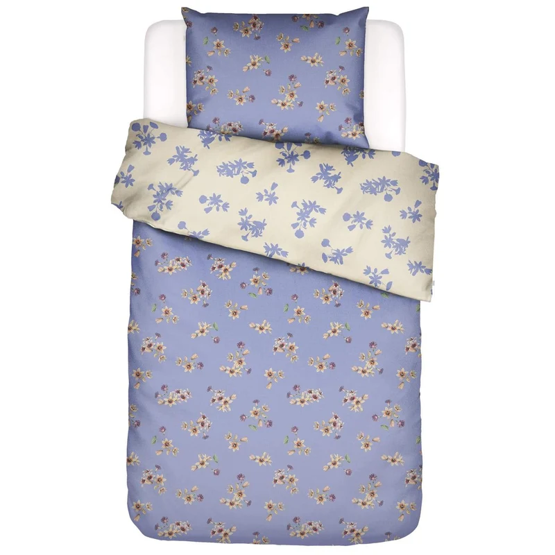 Essenza Fiora Lavander Blue Satin Bettwäschegarnitur