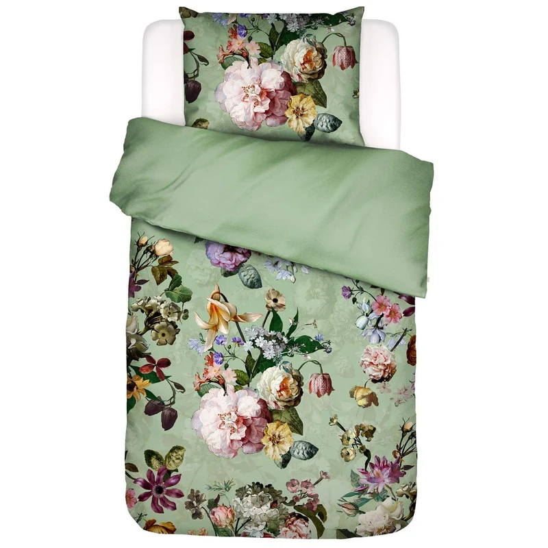 Essenza Fleur Quiet Green Satin Bwettwäschegarnitur