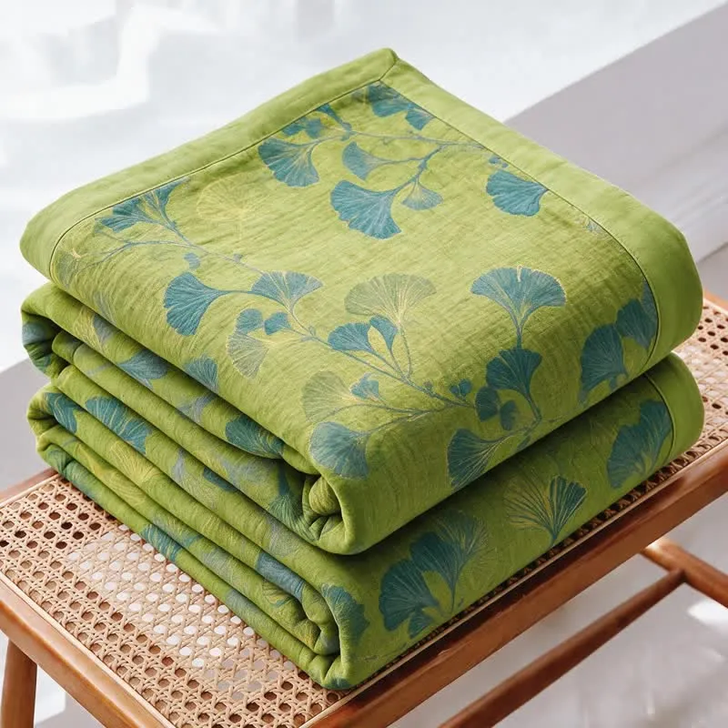 Wende-Steppdecke aus Baumwolle mit Retro-Gartenblumenmuster