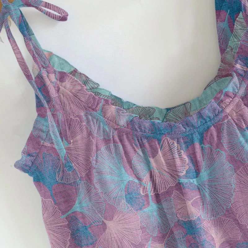 Traumhaftes Loungewear-Set mit Ginkgoblatt-Cami-Kleidung