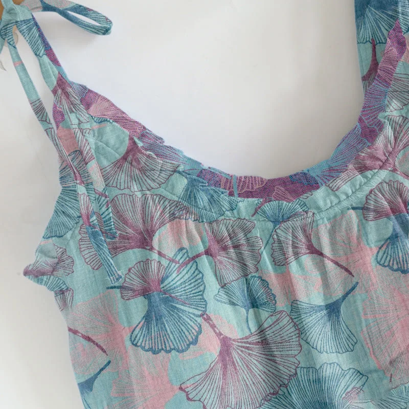 Traumhaftes Loungewear-Set mit Ginkgoblatt-Cami-Kleidung