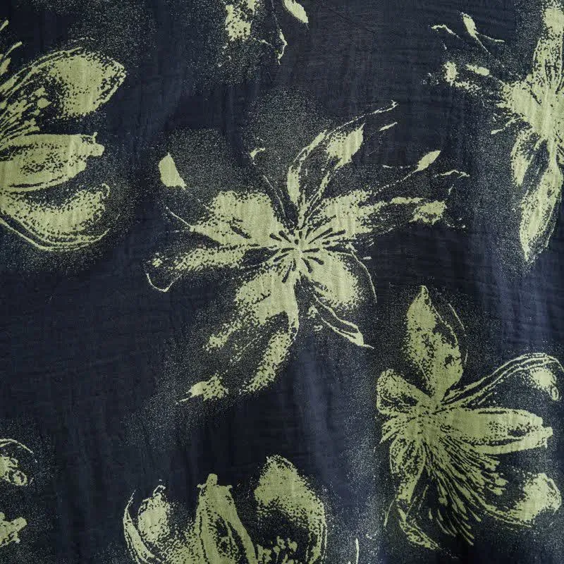 Botanisches Nocturne-Blumen-Baumwoll-Loungedress