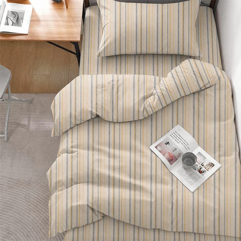 Neutral gestreiftes Twin XL Schlafsaal-Bettwäscheset
